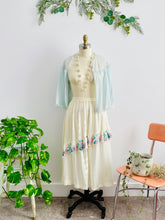 Load image into Gallery viewer, Reserved-1970s White Embroidered Pearls Beaded Rayon Skirt
