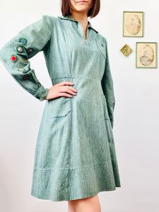 Vintage 1940s Evergreen Girl Scout Dress