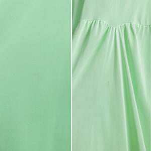 Vintage 1960s pastel green lingerie slip dress with ribbon