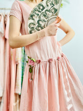 Load image into Gallery viewer, Vintage 1920s pastel pink ribbonwork dress
