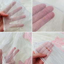 Load image into Gallery viewer, Vintage Late 1940s white organza dress with pink embroidered flowers
