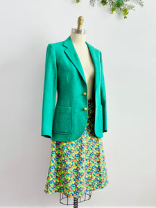 Vintage 1970s Emerald Green Wool Jacket Vintage Blazer