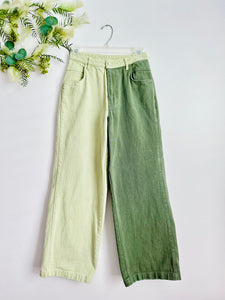 Vintage two tone colorblock wide leg pants