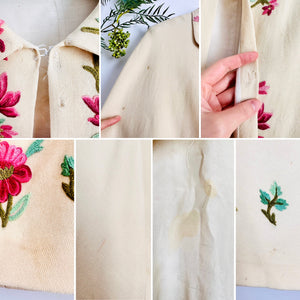 Vintage 1920s embroidered floral cape