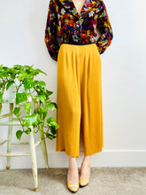 Load image into Gallery viewer, Mustard color mushroom pleated wide leg pants
