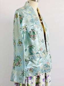 Vintage Pastel Blue Reversible Chinese Jacket