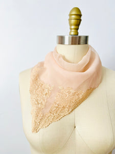 Vintage 1930s pink silk scarf