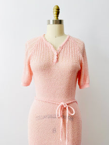 Vintage 1950s pink knit dress