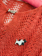 Load image into Gallery viewer, Vintage 1930s enamel Scottie dogs pin animal brooch
