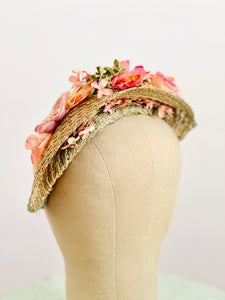 Vintage 1930s pink fascinator