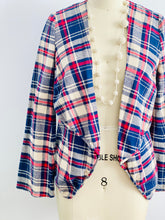 Load image into Gallery viewer, Vintage Plaid Fall Jacket with lace skirt on mannequin
