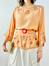 Load image into Gallery viewer, Vintage 1920s peach color beaded blouse
