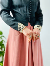 Load image into Gallery viewer, Vintage 1930s black jacket with lace and French buttons
