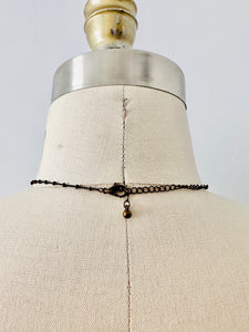 Vintage enamel floral pendant necklace