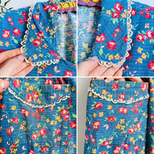 Load image into Gallery viewer, Vintage 1940s blue floral day dress
