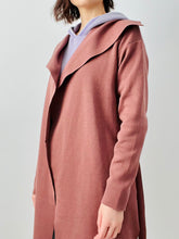 Load image into Gallery viewer, Dark mauve pink knit wrap coat
