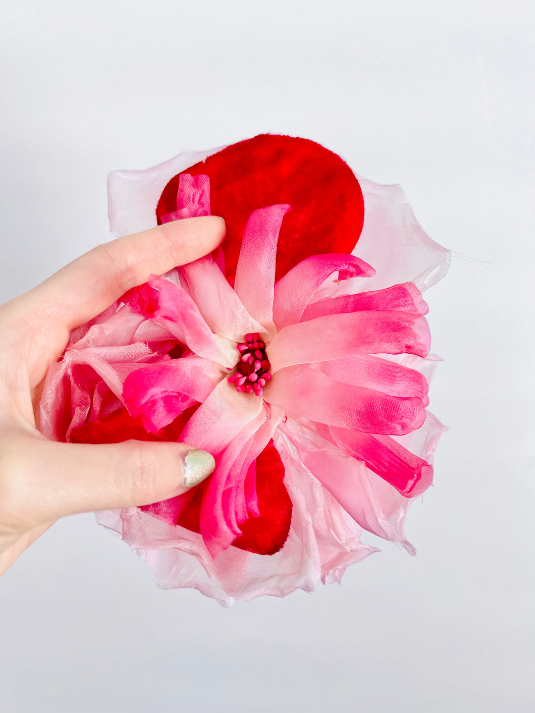 Vintage ombré pink millinery flower