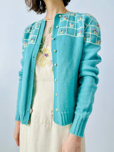 Vintage 1940s embroidered cardigan
