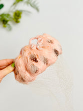 Load image into Gallery viewer, Vintage pink feather fascinator with veil bridal headpiece
