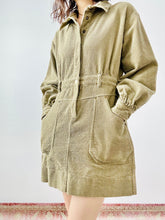 Load image into Gallery viewer, Vintage sage color corduroy dress
