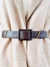 Load image into Gallery viewer, Vintage dark brown leather belt
