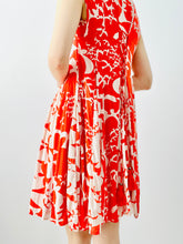 Load image into Gallery viewer, Orange bird print dress

