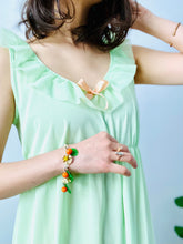 Load image into Gallery viewer, Vintage 1960s pastel green lingerie slip dress with ribbon
