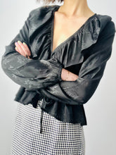 Load image into Gallery viewer, Vintage black silk blouse

