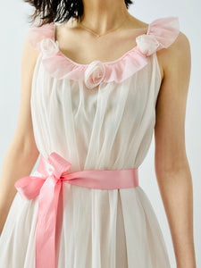 Vintage 1960s pastel pink lingerie slip