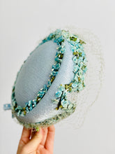 Load image into Gallery viewer, Vintage pastel blue millinery fascinator
