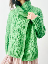 Load image into Gallery viewer, Vintage forest green wool sweater jacket
