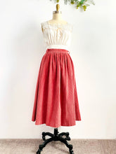 Load image into Gallery viewer, Vintage 1970s raspberry pink corduroy skirt with pockets
