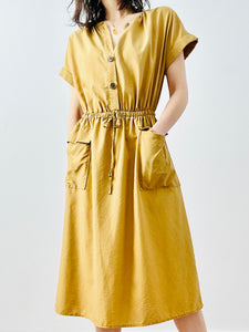 Mustard color day dress