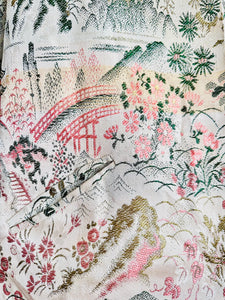 Vintage Asian Floral Embroidered Damask Jacket