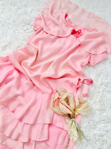 Vintage 1920s pink silk dress