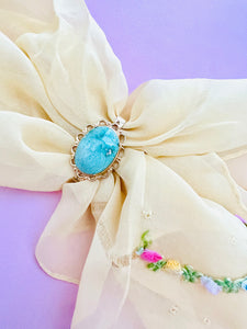 Vintage turquoise scarf clip