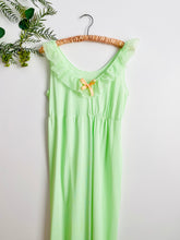 Load image into Gallery viewer, Vintage 1960s pastel green lingerie slip dress with ribbon
