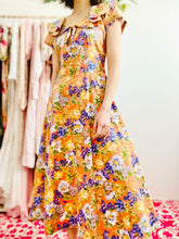 Load image into Gallery viewer, Vintage 1930s orange floral day dress
