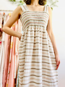 Vintage pastel embroidered babydoll dress