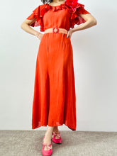 Load image into Gallery viewer, Vintage 1930s coral color silk dress
