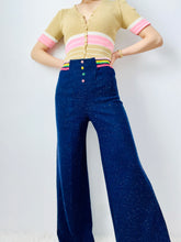 Load image into Gallery viewer, Vintage 1960s knit high waisted wide leg pants

