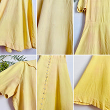 Load image into Gallery viewer, Vintage 1940s yellow rayon dress
