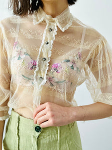 Vintage 1930s sheer blouse