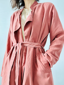 Dark mauve pink trench coat