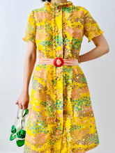 Load image into Gallery viewer, Vintage 1960s yellow floral dress
