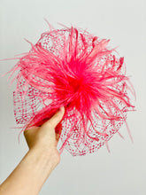 Load image into Gallery viewer, Vintage Pink Millinery Fascinator with Ostrich Feathers
