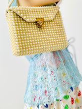 Load image into Gallery viewer, Vintage beige color faux pearl handbag vintage purse
