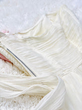 Load image into Gallery viewer, Vintage Late 1940s white organza dress with pink embroidered flowers
