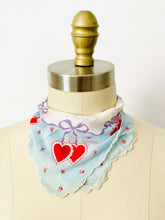 Load image into Gallery viewer, Vintage heart print cotton bandana/hankie
