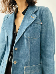 Vintage 1970s blue BIS denim jacket/blazer